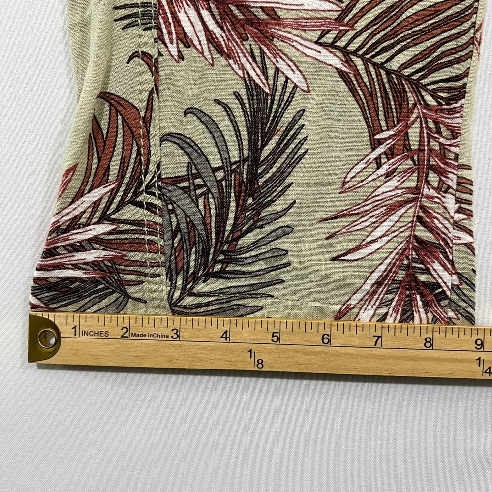 Cali 1850 Linen Blend Tropical Palm Print Beach Pants Sage Women's Size S NWT - Picture 11 of 14